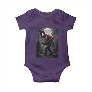 Bigfoot Texas Baby Onesie Forest Sasquatch Loves Rock On Hand Texas Flag TS10 Purple Print Your Wear