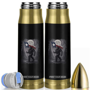 Bigfoot Texas Bullet Tumbler Forest Sasquatch Loves Rock On Hand Texas Flag TS10 Black Print Your Wear