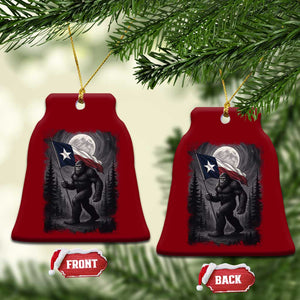 Bigfoot Texas Ceramic Ornament Forest Sasquatch Loves Rock On Hand Texas Flag TS10 Print Your Wear