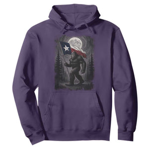 Bigfoot Texas Hoodie Forest Sasquatch Loves Rock On Hand Texas Flag TS10 Purple Print Your Wear