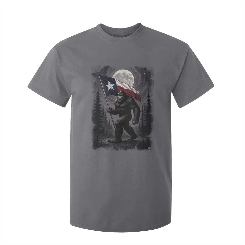 Bigfoot Texas T Shirt For Kid Forest Sasquatch Loves Rock On Hand Texas Flag TS10 Charcoal Print Your Wear