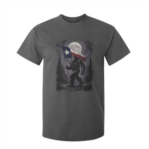Bigfoot Texas T Shirt For Kid Forest Sasquatch Loves Rock On Hand Texas Flag TS10 Dark Heather Print Your Wear