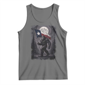 Bigfoot Texas Tank Top Forest Sasquatch Loves Rock On Hand Texas Flag - Print Your Wear