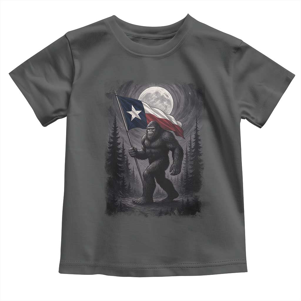 Bigfoot Texas Toddler T Shirt Forest Sasquatch Loves Rock On Hand Texas Flag TS10 Dark Heather Print Your Wear