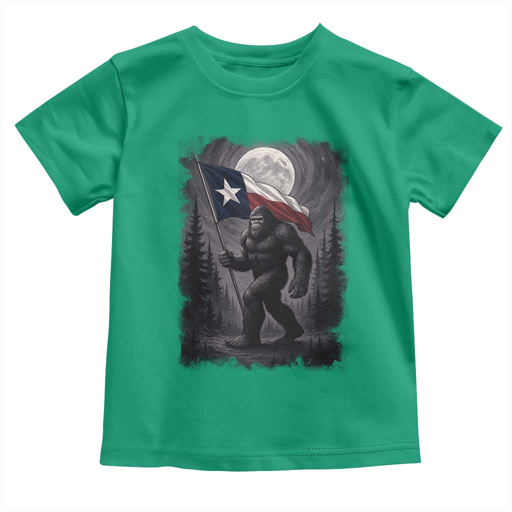 Bigfoot Texas Toddler T Shirt Forest Sasquatch Loves Rock On Hand Texas Flag TS10 Irish Green Print Your Wear