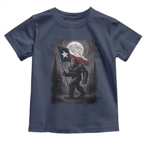 Bigfoot Texas Toddler T Shirt Forest Sasquatch Loves Rock On Hand Texas Flag TS10 Navy Print Your Wear