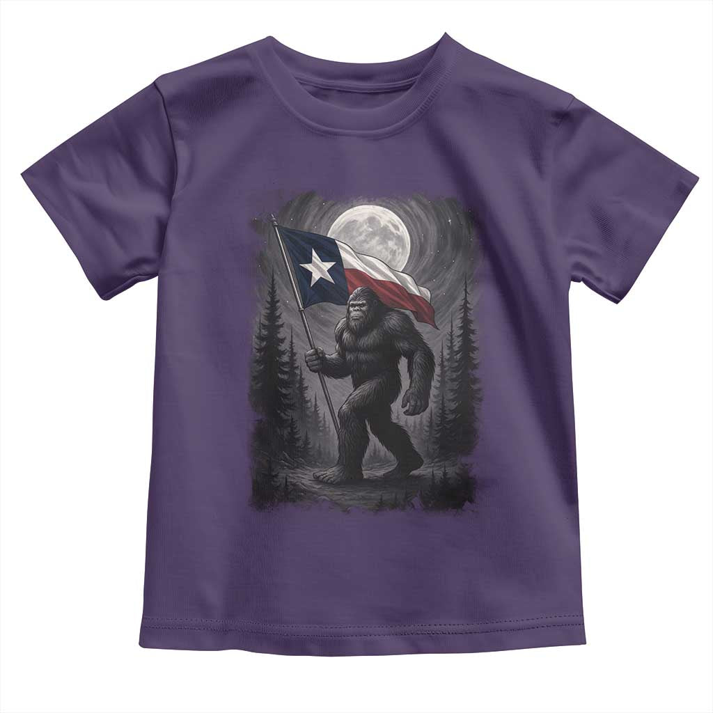 Bigfoot Texas Toddler T Shirt Forest Sasquatch Loves Rock On Hand Texas Flag TS10 Purple Print Your Wear