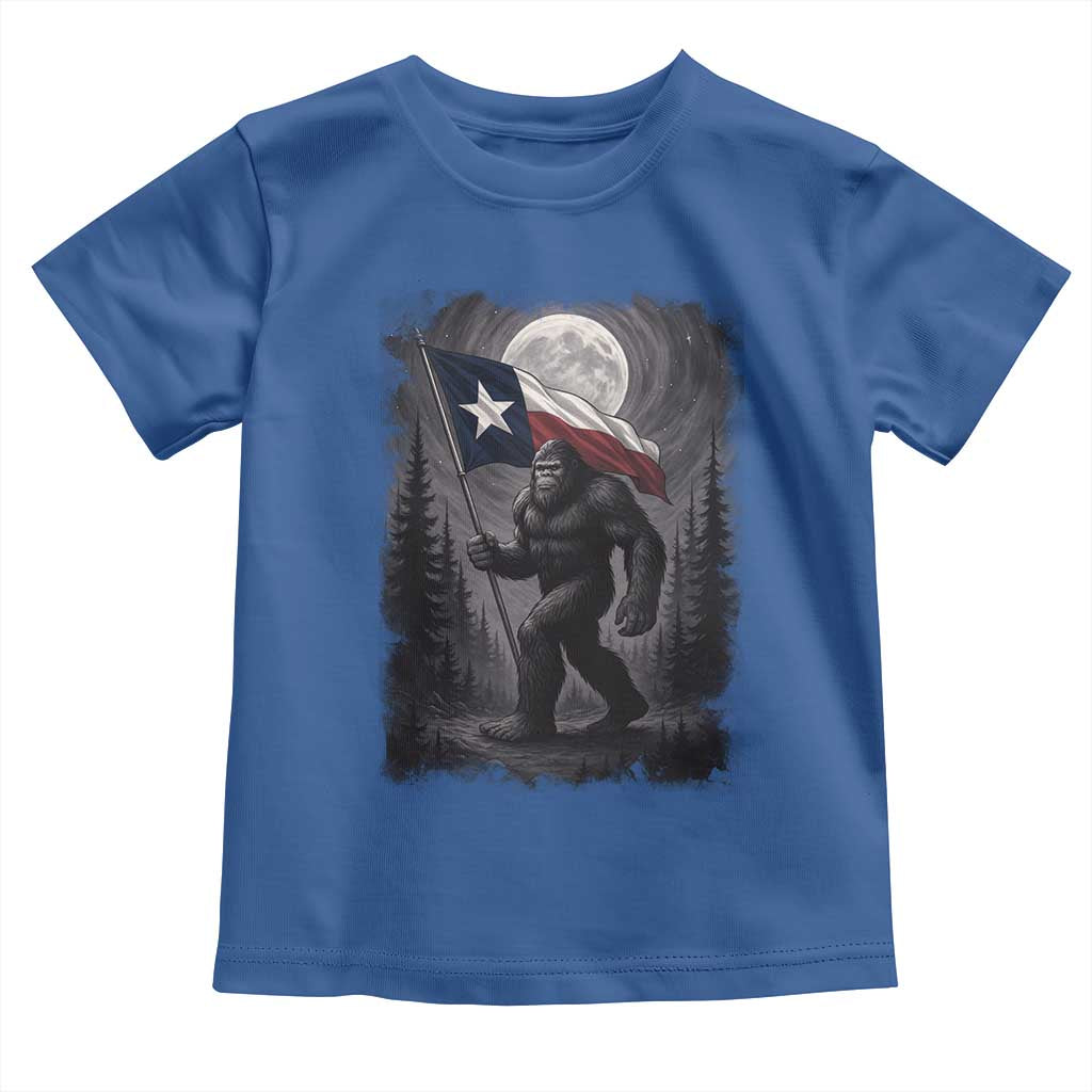 Bigfoot Texas Toddler T Shirt Forest Sasquatch Loves Rock On Hand Texas Flag TS10 Royal Blue Print Your Wear