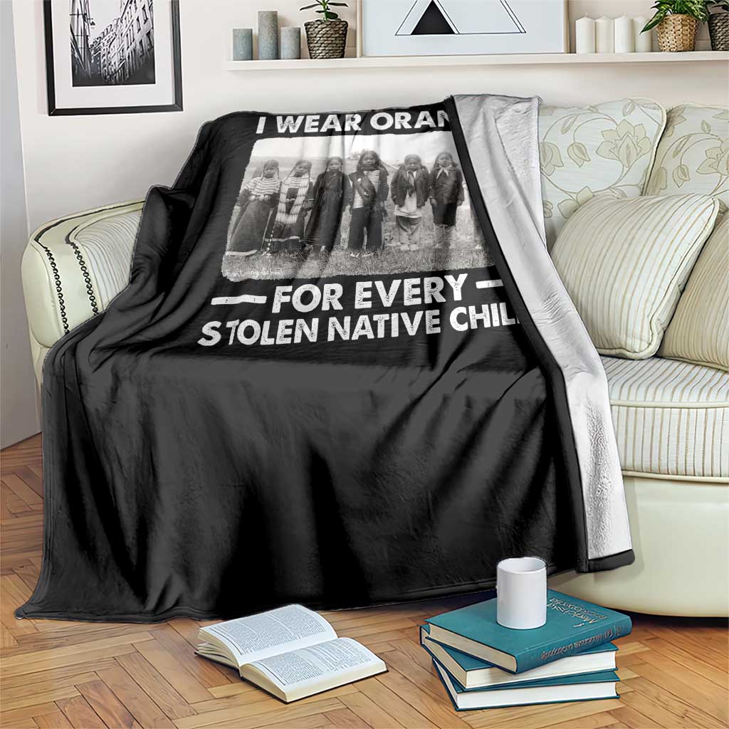 I Wear Orange For Every American Native Child Throw Blanket TS10 Print Your Wear