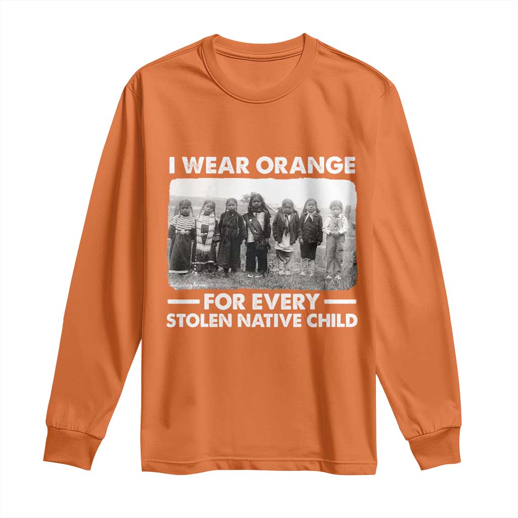I Wear Orange For Every American Native Child Long Sleeve Shirt TS10 Orange Print Your Wear