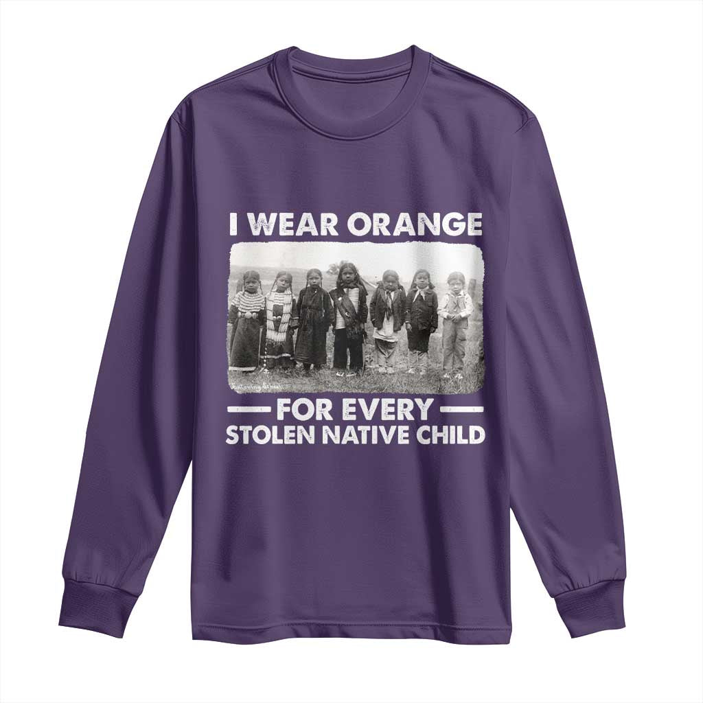I Wear Orange For Every American Native Child Long Sleeve Shirt TS10 Purple Print Your Wear