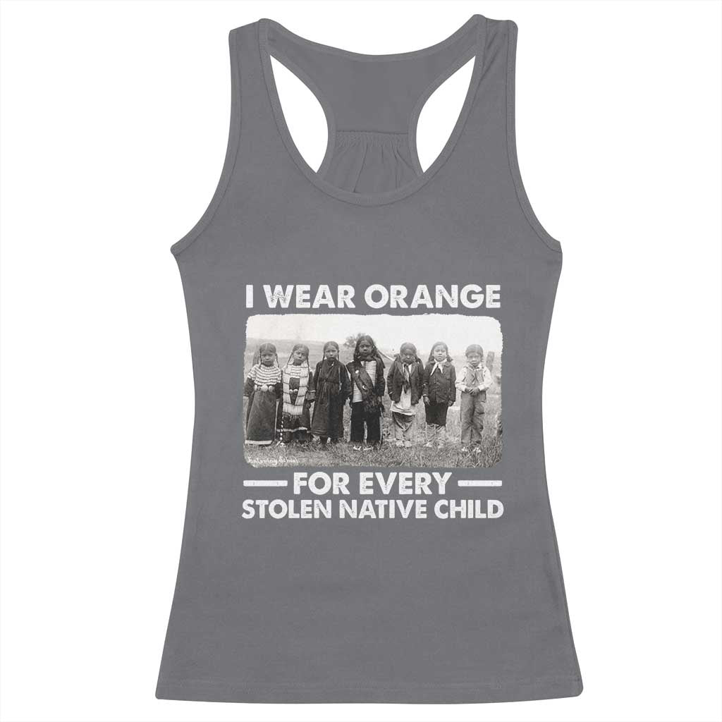 I Wear Orange For Every American Native Child Racerback Tank Top TS10 Charcoal Print Your Wear
