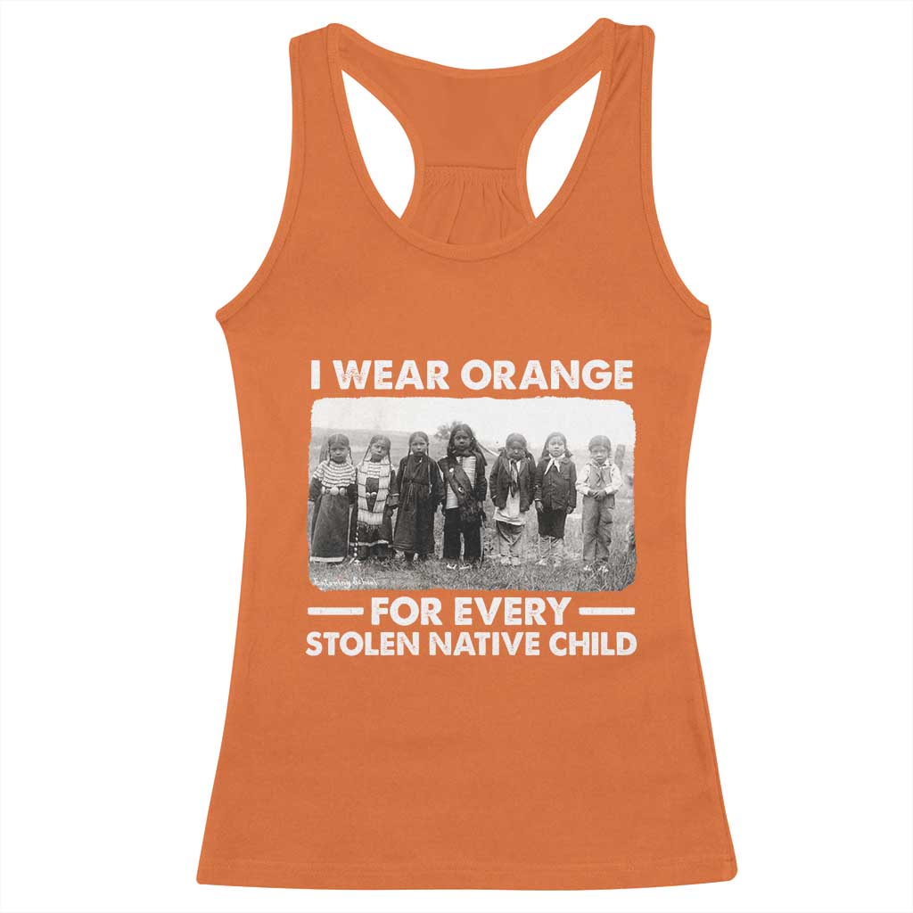 I Wear Orange For Every American Native Child Racerback Tank Top TS10 Orange Print Your Wear