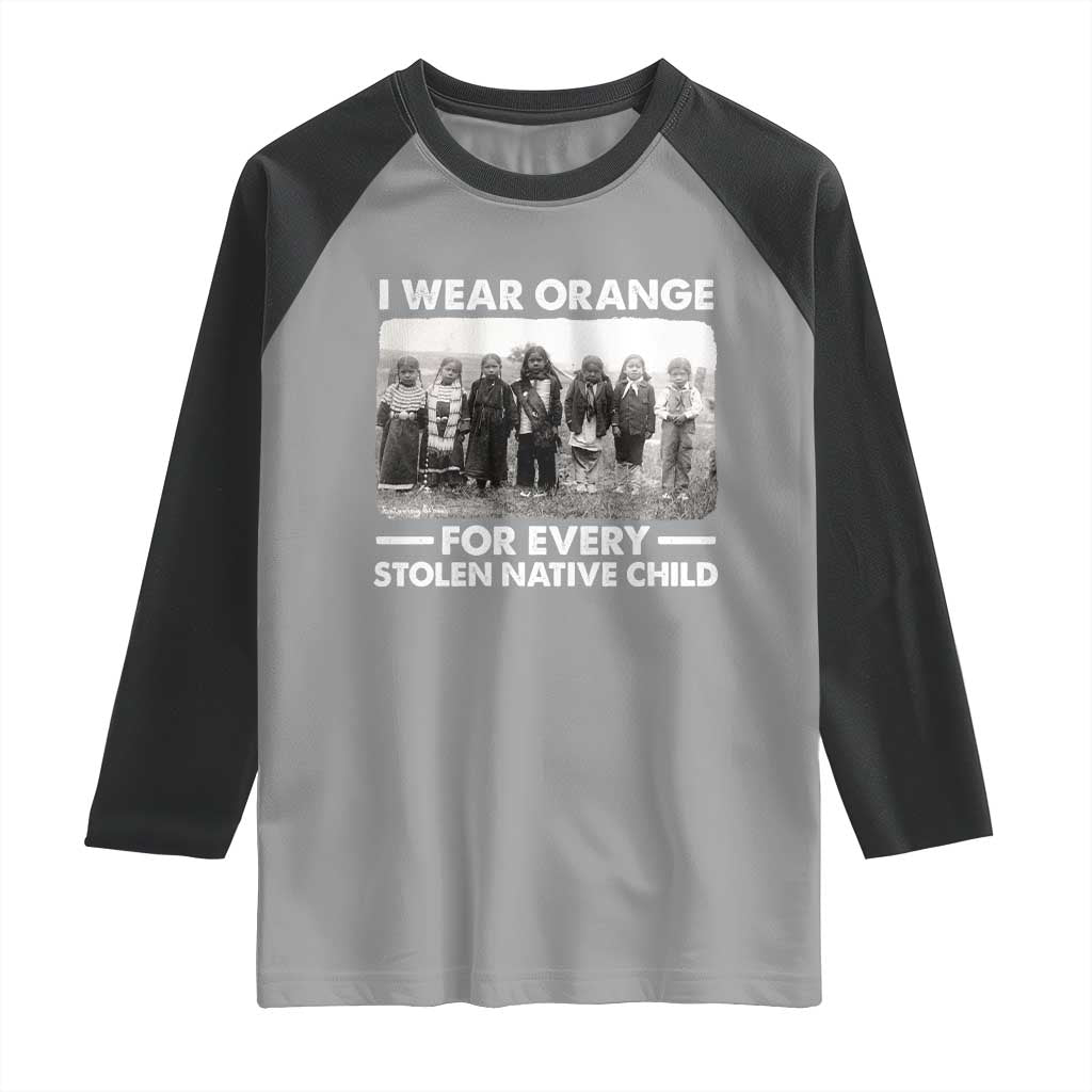 I Wear Orange For Every American Native Child Raglan Shirt TS10 Sport Gray Black Print Your Wear