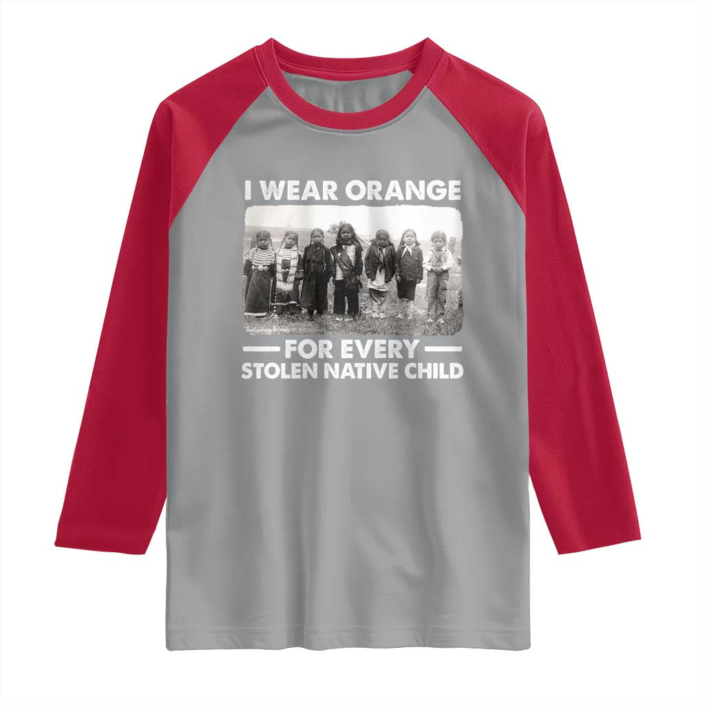 I Wear Orange For Every American Native Child Raglan Shirt TS10 Sport Gray Red Print Your Wear