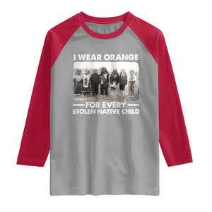I Wear Orange For Every American Native Child Raglan Shirt TS10 Sport Gray Red Print Your Wear