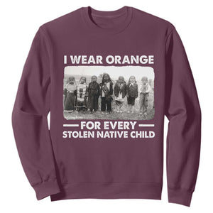 I Wear Orange For Every American Native Child Sweatshirt TS10 Maroon Print Your Wear