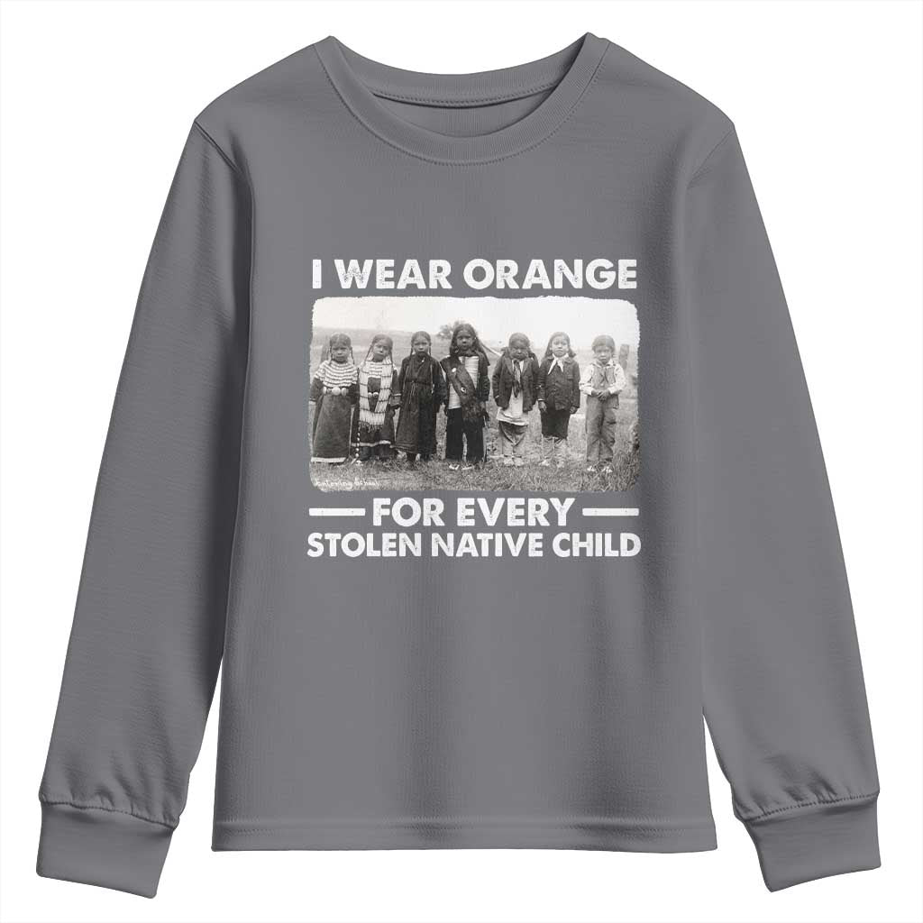 I Wear Orange For Every American Native Child Youth Sweatshirt TS10 Charcoal Print Your Wear