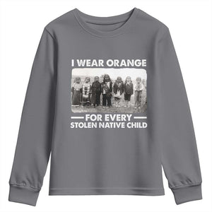 I Wear Orange For Every American Native Child Youth Sweatshirt TS10 Charcoal Print Your Wear