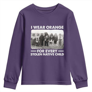 I Wear Orange For Every American Native Child Youth Sweatshirt TS10 Purple Print Your Wear