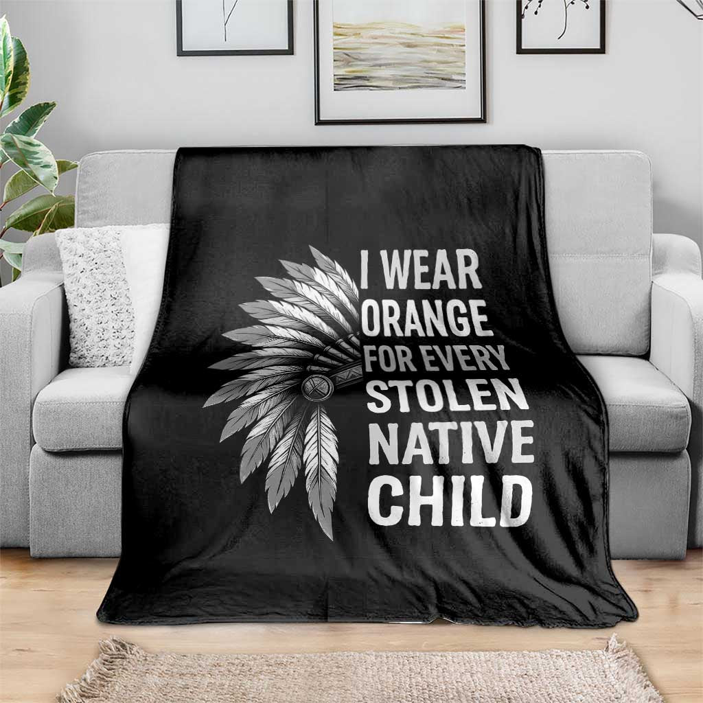 I Wear Orange For Every Stolen Native Child Throw Blanket Orange Day TS10 Print Your Wear