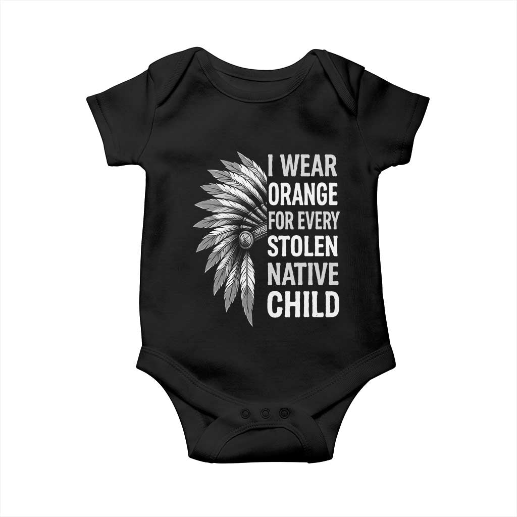 I Wear Orange For Every Stolen Native Child Baby Onesie Orange Day TS10 Black Print Your Wear