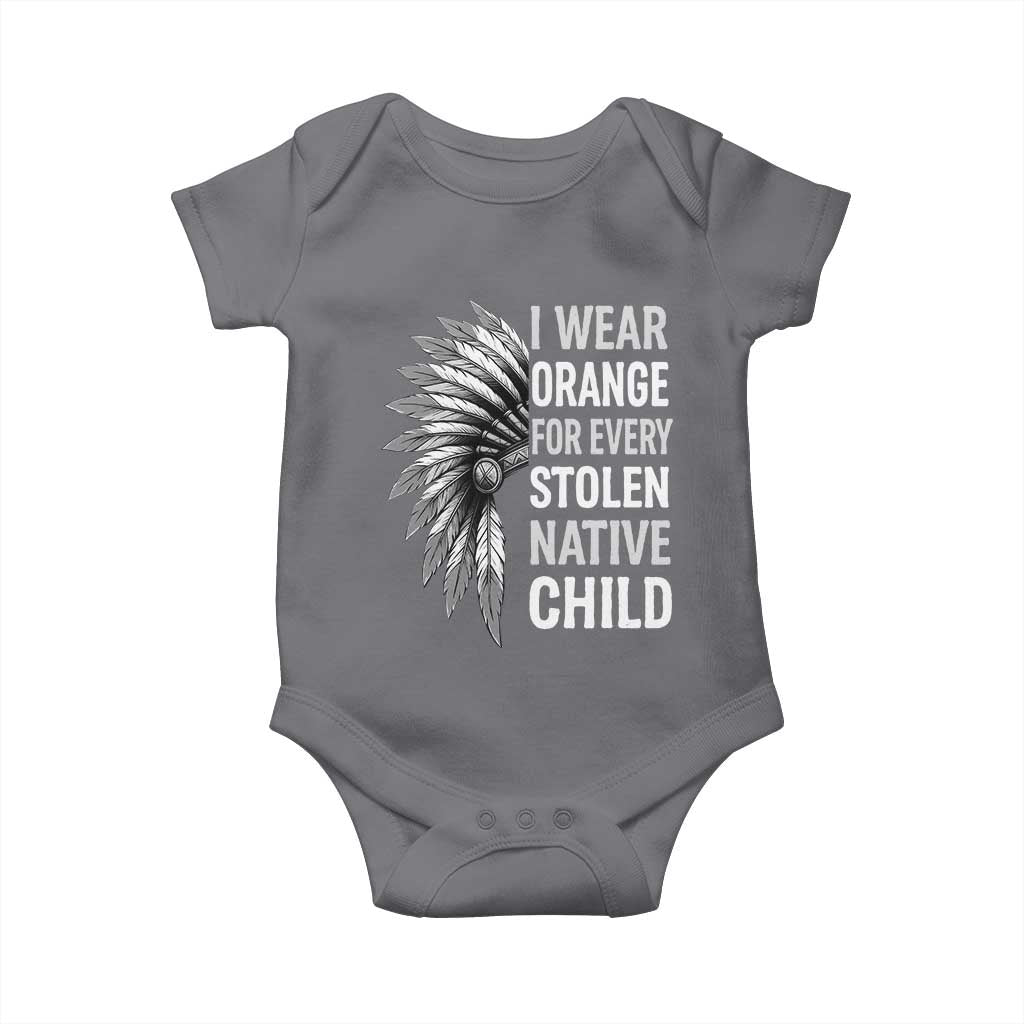 I Wear Orange For Every Stolen Native Child Baby Onesie Orange Day TS10 Charcoal Print Your Wear