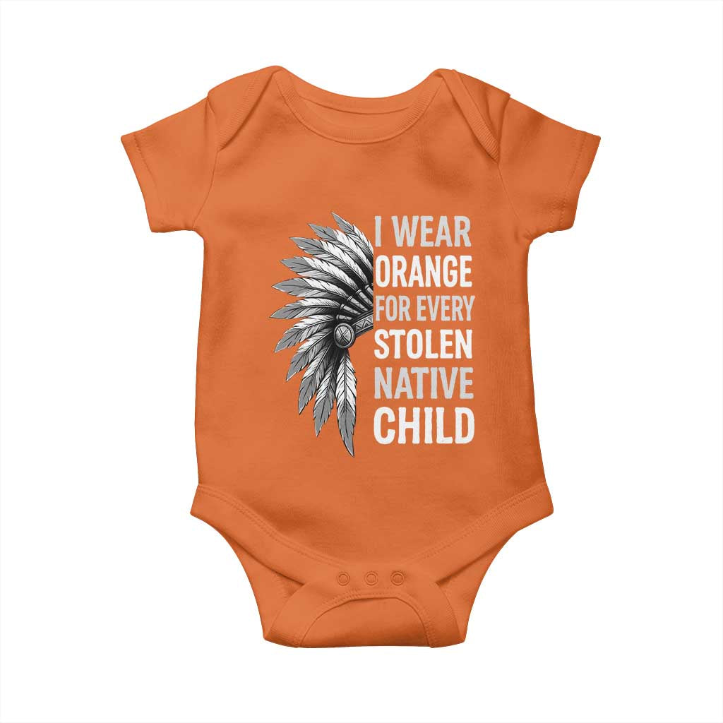 I Wear Orange For Every Stolen Native Child Baby Onesie Orange Day TS10 Orange Print Your Wear