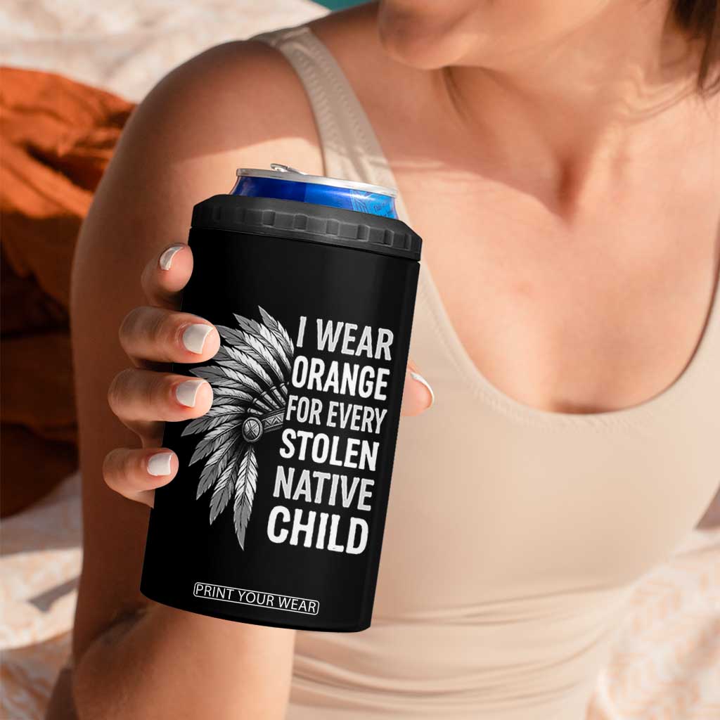 I Wear Orange For Every Stolen Native Child 4 in 1 Can Cooler Tumbler Orange Day TS10 Print Your Wear