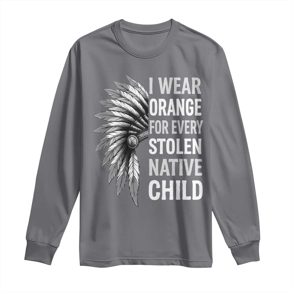 I Wear Orange For Every Stolen Native Child Long Sleeve Shirt Orange Day TS10 Charcoal Print Your Wear
