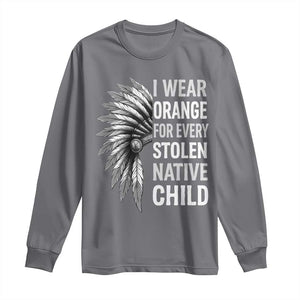 I Wear Orange For Every Stolen Native Child Long Sleeve Shirt Orange Day TS10 Charcoal Print Your Wear