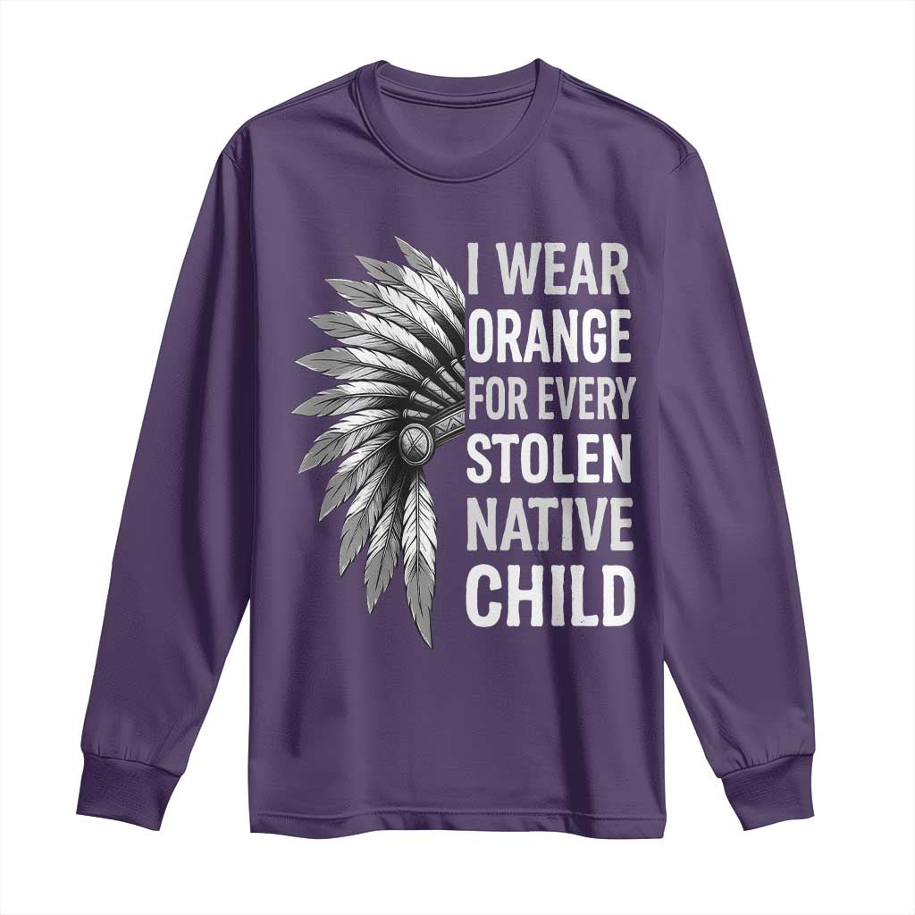 I Wear Orange For Every Stolen Native Child Long Sleeve Shirt Orange Day TS10 Purple Print Your Wear