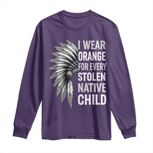 I Wear Orange For Every Stolen Native Child Long Sleeve Shirt Orange Day TS10 Purple Print Your Wear