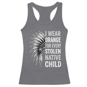 I Wear Orange For Every Stolen Native Child Racerback Tank Top Orange Day TS10 Charcoal Print Your Wear