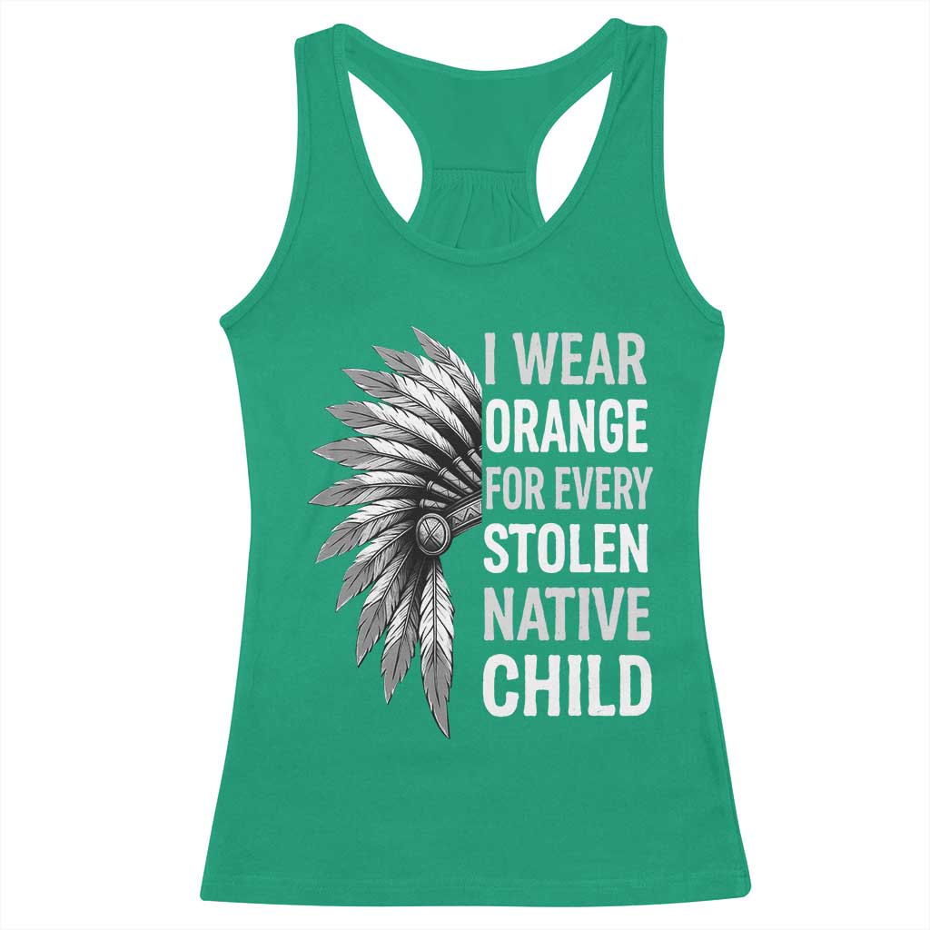 I Wear Orange For Every Stolen Native Child Racerback Tank Top Orange Day TS10 Irish Green Print Your Wear