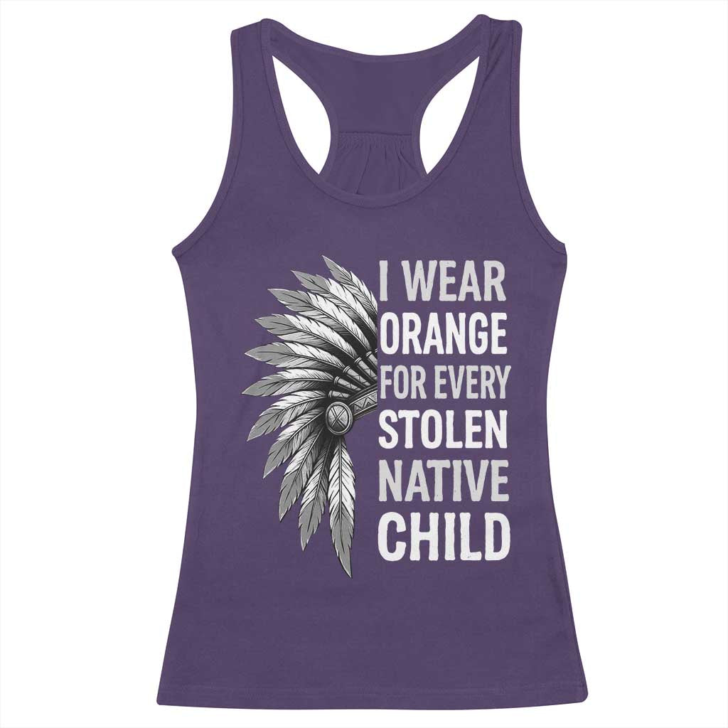 I Wear Orange For Every Stolen Native Child Racerback Tank Top Orange Day TS10 Purple Print Your Wear