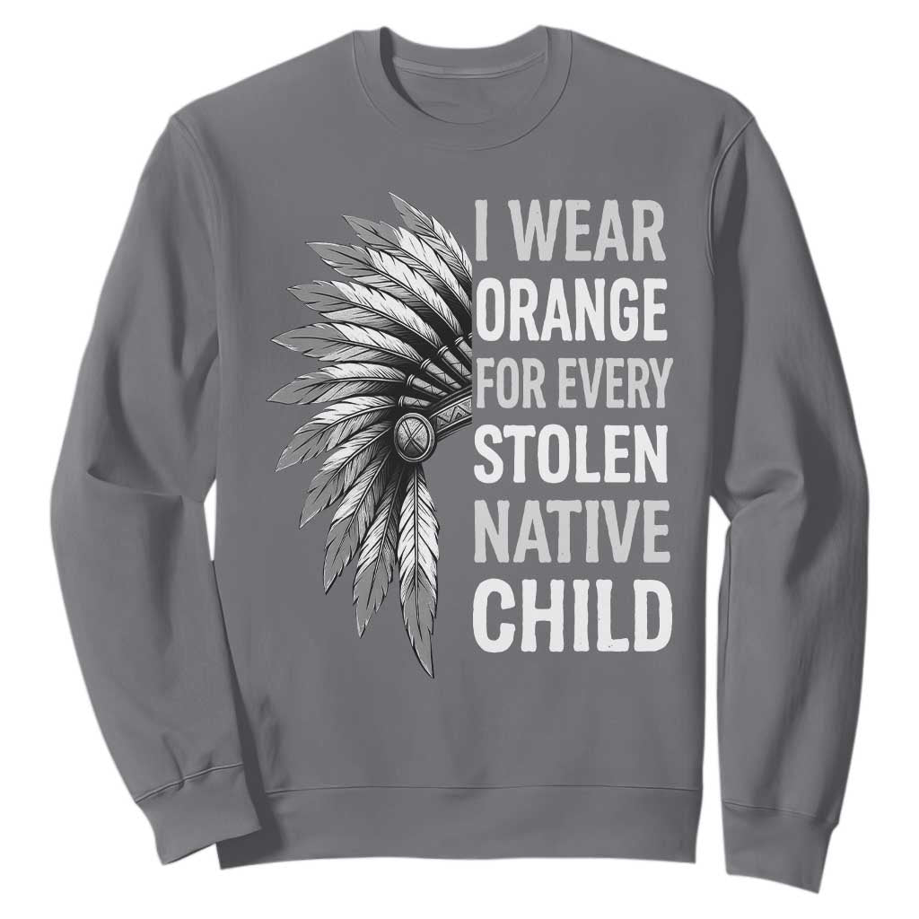 I Wear Orange For Every Stolen Native Child Sweatshirt Orange Day TS10 Charcoal Print Your Wear