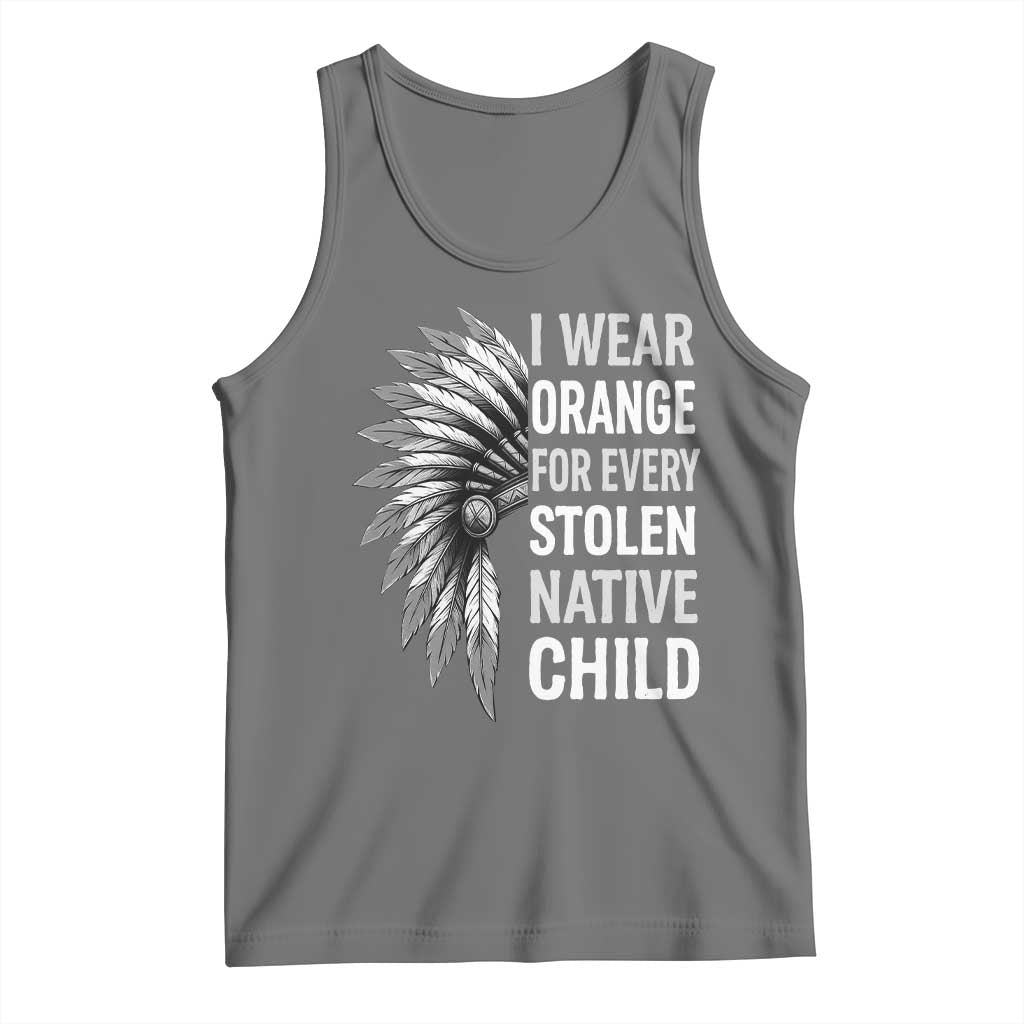 I Wear Orange For Every Stolen Native Child Tank Top Orange Day TS10 Black Heather Print Your Wear