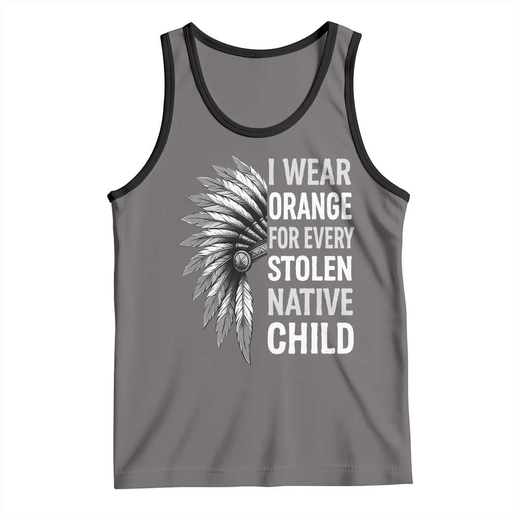 I Wear Orange For Every Stolen Native Child Tank Top Orange Day TS10 Deep Heather Black Print Your Wear