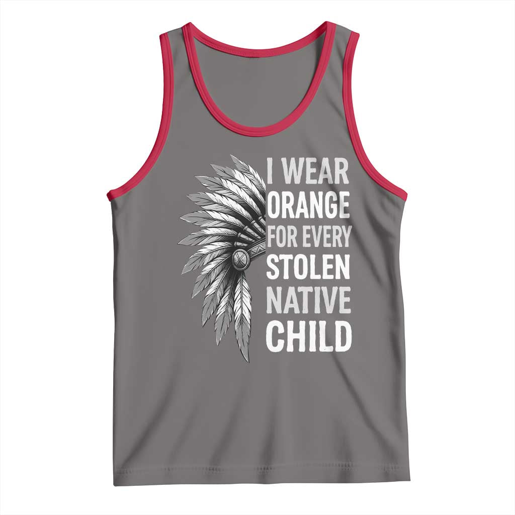 I Wear Orange For Every Stolen Native Child Tank Top Orange Day TS10 Deep Heather Red Print Your Wear