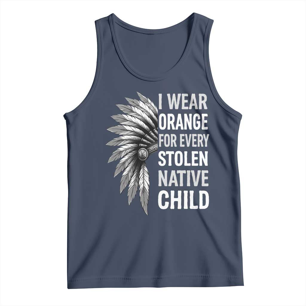 I Wear Orange For Every Stolen Native Child Tank Top Orange Day TS10 Navy Print Your Wear