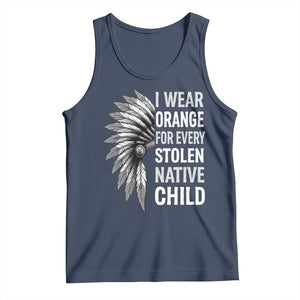 I Wear Orange For Every Stolen Native Child Tank Top Orange Day TS10 Navy Print Your Wear
