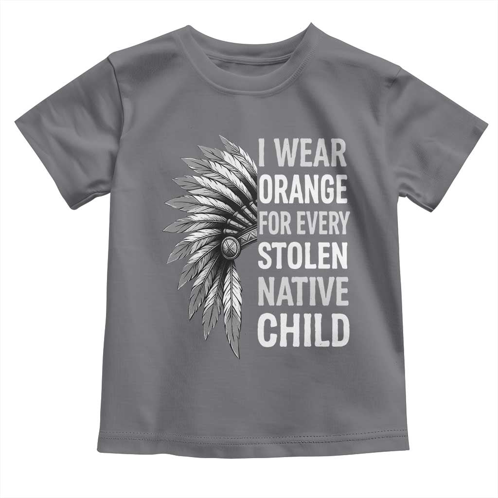 I Wear Orange For Every Stolen Native Child Toddler T Shirt Orange Day TS10 Charcoal Print Your Wear