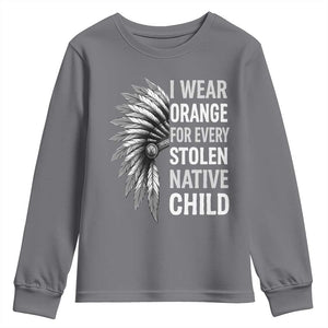 I Wear Orange For Every Stolen Native Child Youth Sweatshirt Orange Day TS10 Charcoal Print Your Wear