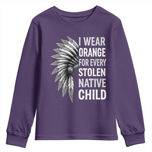 I Wear Orange For Every Stolen Native Child Youth Sweatshirt Orange Day TS10 Purple Print Your Wear