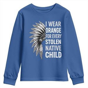 I Wear Orange For Every Stolen Native Child Youth Sweatshirt Orange Day TS10 Royal Blue Print Your Wear