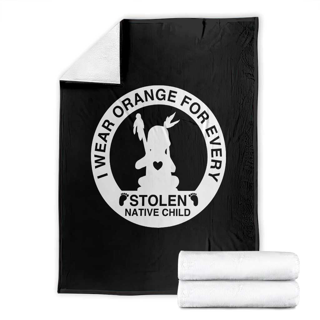 I Wear Orange For Every Stolen American Native Child Throw Blanket Bring Our Children Home Orange Day TS10 Black Print Your Wear