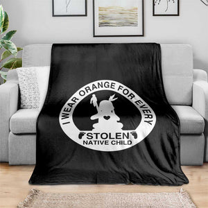 I Wear Orange For Every Stolen American Native Child Throw Blanket Bring Our Children Home Orange Day TS10 Print Your Wear