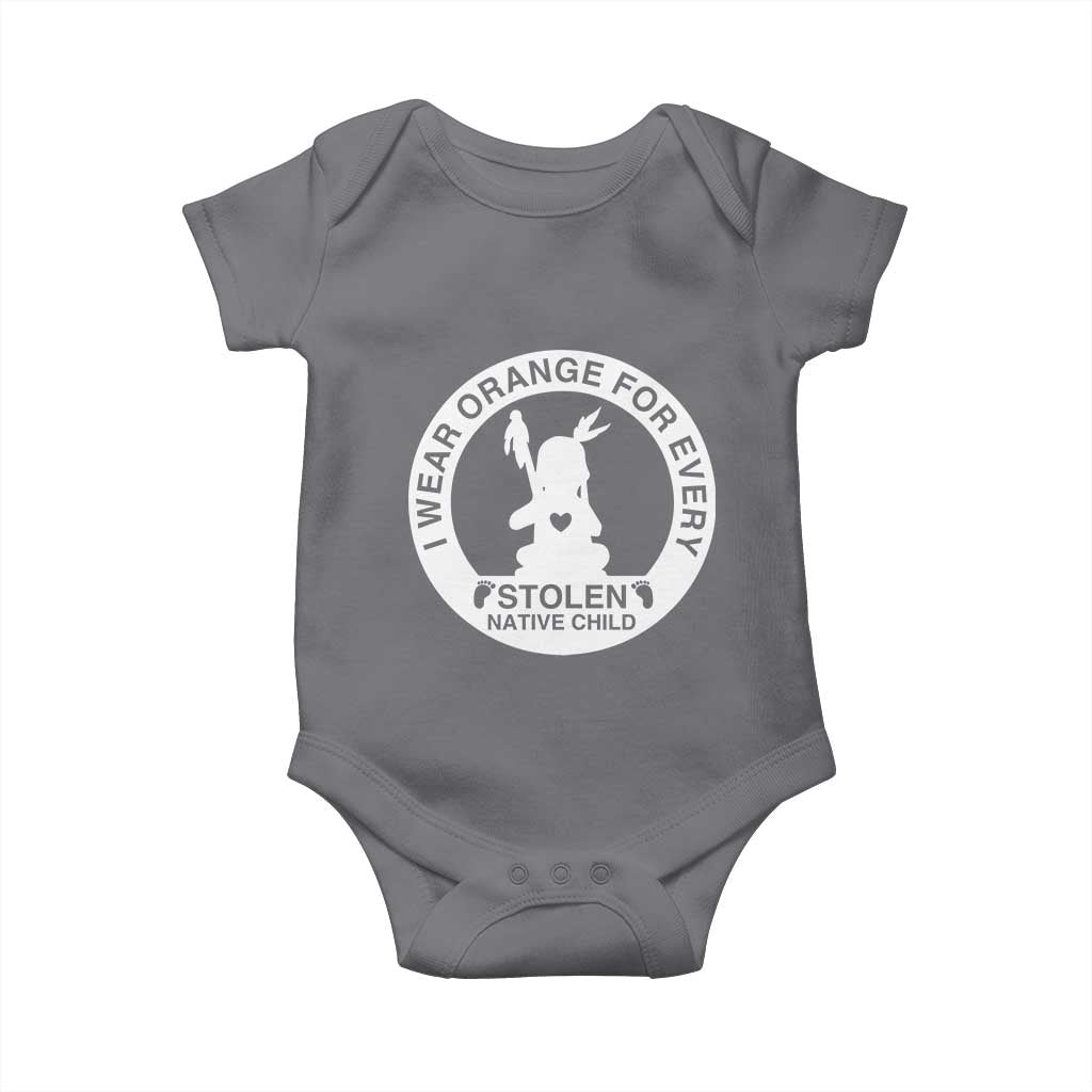 I Wear Orange For Every Stolen American Native Child Baby Onesie Bring Our Children Home Orange Day TS10 Charcoal Print Your Wear