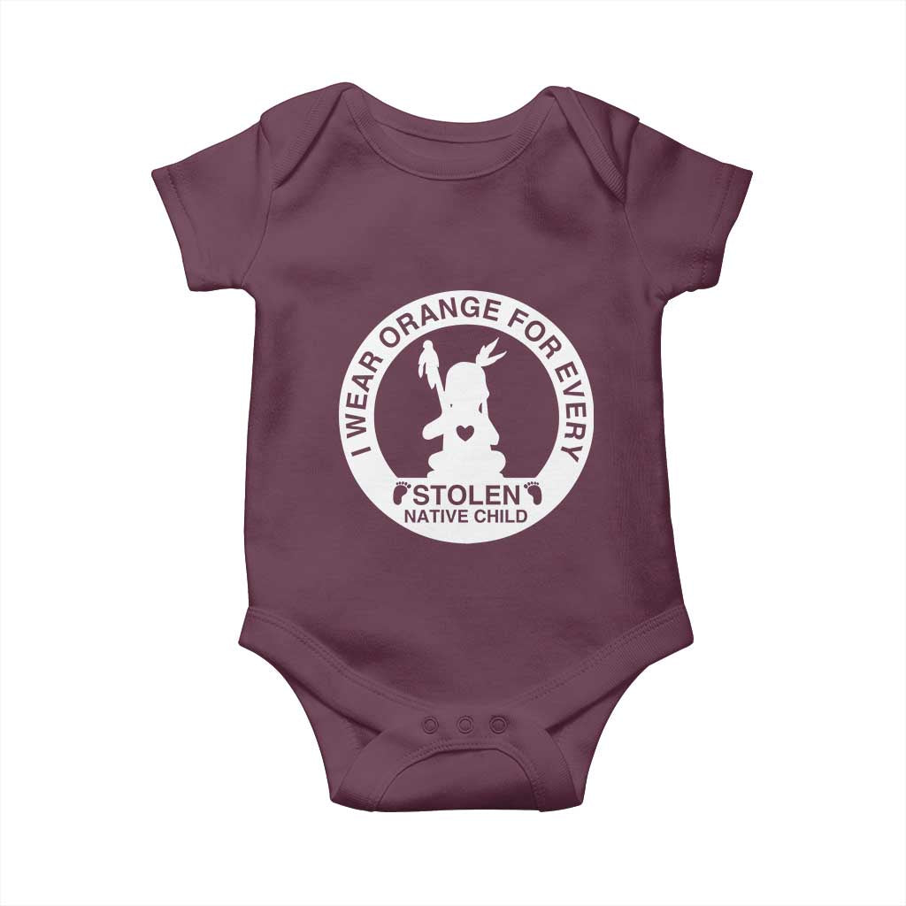 I Wear Orange For Every Stolen American Native Child Baby Onesie Bring Our Children Home Orange Day TS10 Maroon Print Your Wear